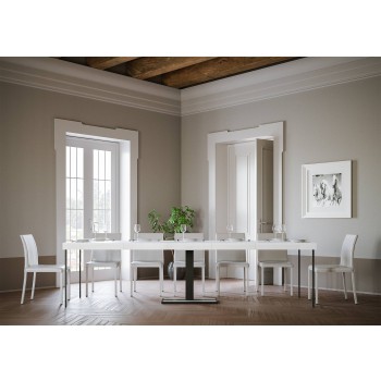 Console Capital avec cadre anthracite - Console extensible 90x40/300 cm Capital Premium Chêne naturel avec cadre anthracite