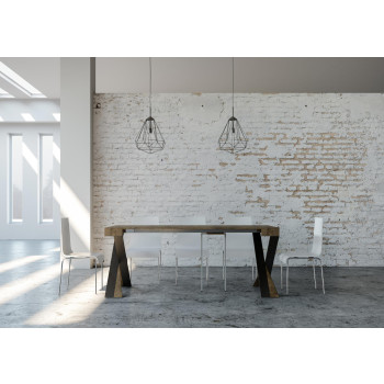 Console Diago avec pieds anthracite - Diago Petite console extensible 90x40/196 cm avec pieds en frêne blanc et anthracite