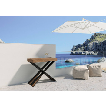 Console Diago pieds anthracite - Console extensible 90x40/196 cm Diago Small Premium chêne naturel pieds anthracite