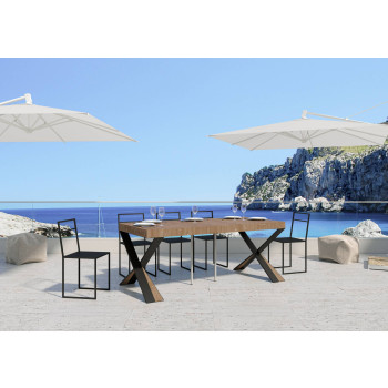 Console Diago pieds anthracite - Console extensible 90x40/196 cm Diago Small Premium chêne naturel pieds anthracite