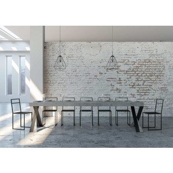 Console Diago avec pieds anthracite - 90x40/300 cm Console extensible Diago Premium avec pieds en chêne naturel et anthracite