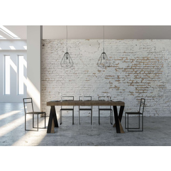 Console Diago avec pieds anthracite - 90x40/300 cm Console extensible Diago Premium avec pieds en chêne naturel et anthracite