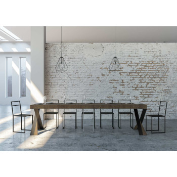 Console Diago avec pieds anthracite - 90x40/300 cm Console extensible Diago Premium avec pieds en chêne naturel et anthracite