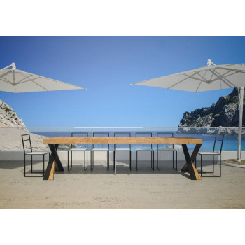 Console Diago avec pieds anthracite - 90x40/300 cm Console extensible Diago Premium avec pieds en chêne naturel et anthracite