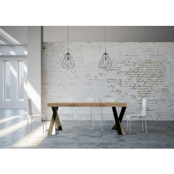 Console Diago avec pieds anthracite - 90x40/300 cm Console extensible Diago Premium avec pieds en chêne naturel et anthracite