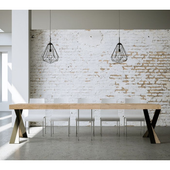 Console Diago avec pieds anthracite - 90x40/300 cm Console extensible Diago Premium avec pieds en chêne naturel et anthracite