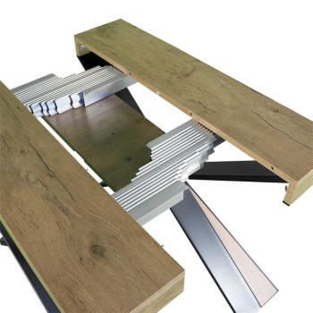 Console Diago avec pieds anthracite - 90x40/300 cm Console extensible Diago Premium avec pieds en chêne naturel et anthracite