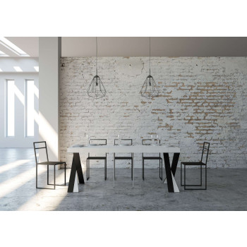 Console Diago avec pieds anthracite - 90x40/300 cm Console extensible Diago Premium avec pieds en chêne naturel et anthracite