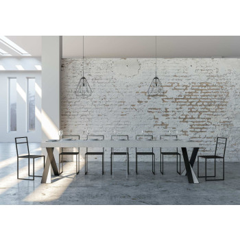 Console Diago avec pieds anthracite - 90x40/300 cm Console extensible Diago Premium avec pieds en chêne naturel et anthracite