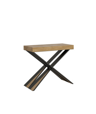 Console Diago avec pieds anthracite - 90x40/300 cm Console extensible Diago Premium avec pieds en chêne naturel et anthracite