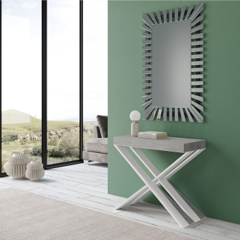 Console Diago pieds blancs - Diago Petite console extensible 90x40/196 cm pieds frêne blanc