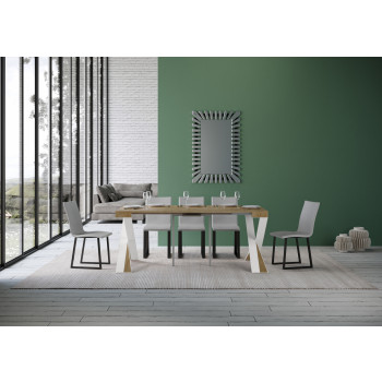 Console extensible Diago avec pieds blancs - 90x40/300 cm Console extensible Diago avec pieds en frêne blanc