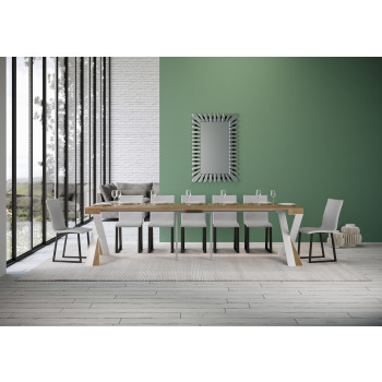 Console Diago pieds blancs - 90x40/300 cm Console extensible Diago pieds frêne blanc