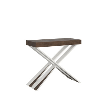 Console Diago pieds blancs - 90x40/300 cm Console extensible Diago pieds frêne blanc