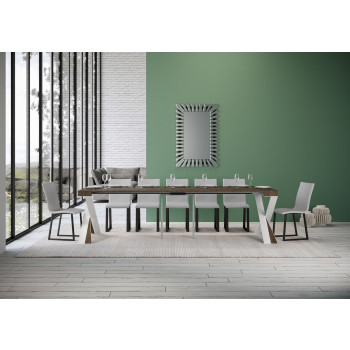 Console Diago pieds blancs - 90x40/300 cm Console extensible Diago pieds frêne blanc