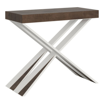 Console Diago pieds blancs - 90x40/300 cm Console extensible Diago pieds frêne blanc