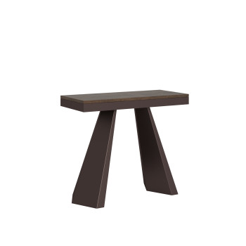 Console Diamante Evolution avec pieds et structure en bois d'ours - Console extensible 90x40/300 cm Diamante Evolution avec structure en chêne naturel et pieds en bois d'ours