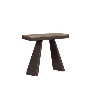 Console Diamante Evolution avec pieds et structure en bois d'ours - Console extensible 90x40/300 cm Diamante Evolution avec structure en chêne naturel et pieds en bois d'ours