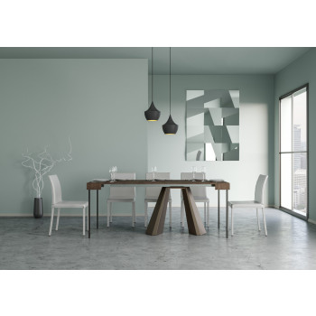 Console Diamante avec pieds ours - Console extensible 90x40/196 cm Diamante Small frêne blanc avec pied ours