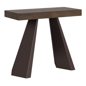 Console Diamante avec pieds ours - Console extensible 90x40/196 cm Diamante Small frêne blanc avec pied ours