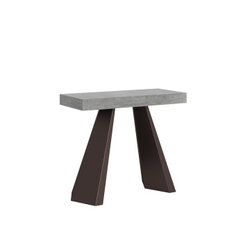 Console Diamante avec pieds ours - Console extensible 90x40/196 cm Diamante Small frêne blanc avec pied ours