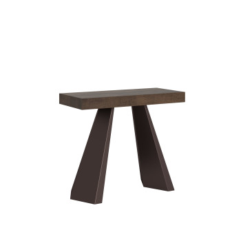 Console Diamante avec pieds ours - Console extensible 90x40/196 cm Diamante Small Premium en chêne naturel avec cadre ours