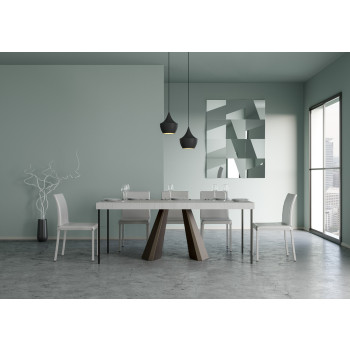 Console Diamante avec pieds ours - Console extensible 90x40/196 cm Diamante Small Premium en chêne naturel avec cadre ours