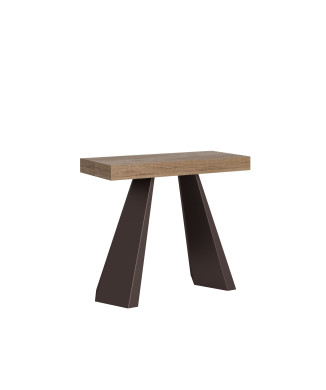 Console Diamante avec pieds ours - Console extensible 90x40/196 cm Diamante Small Premium en chêne naturel avec cadre ours