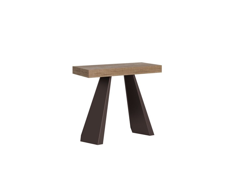 Console Diamante avec pieds ours - Console extensible 90x40/196 cm Diamante Small Premium en chêne naturel avec cadre ours