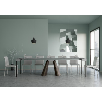 Console Diamante avec pieds ours - Console extensible 90x40/300 cm Diamante frêne blanc avec structure ours