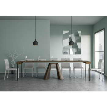 Console Diamante avec pieds ours - Console extensible 90x40/300 cm Diamante frêne blanc avec structure ours