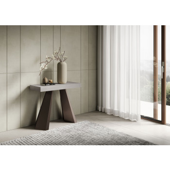 Console Diamante avec pieds ours - Console extensible 90x40/300 cm Diamante frêne blanc avec structure ours