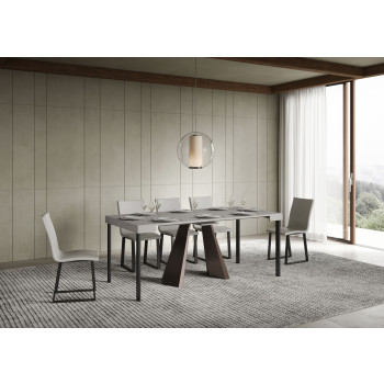 Console Diamante avec pieds ours - Console extensible 90x40/300 cm Diamante frêne blanc avec structure ours