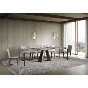 Console Diamante avec pieds ours - Console extensible 90x40/300 cm Diamante frêne blanc avec structure ours