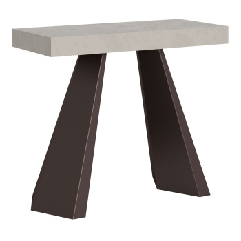 Console Diamante avec pieds ours - Console extensible 90x40/300 cm Diamante frêne blanc avec structure ours