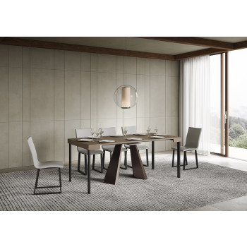 Console Diamante avec pieds ours - Console extensible 90x40/300 cm Diamante frêne blanc avec structure ours