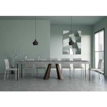 Console Diamante avec pieds ours - Console extensible 90x40/300 cm Diamante Premium en chêne naturel avec pieds ours