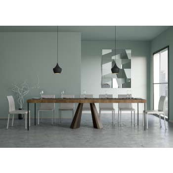 Console Diamante avec pieds ours - Console extensible 90x40/300 cm Diamante Premium en chêne naturel avec pieds ours