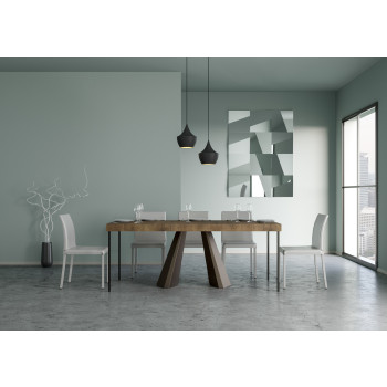 Console Diamante avec pieds ours - Console extensible 90x40/300 cm Diamante Premium en chêne naturel avec pieds ours