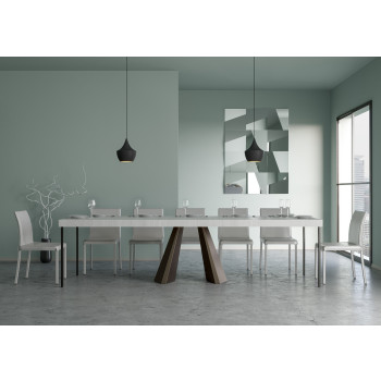 Console Diamante avec pieds ours - Console extensible 90x40/300 cm Diamante Premium en chêne naturel avec pieds ours