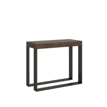 Console Elettra avec structure anthracite - Console extensible 90x40/196 cm Elettra Small Premium Chêne Naturel avec structure anthracite