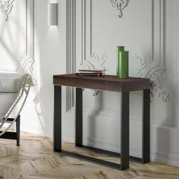 Console Elettra avec structure anthracite - Console extensible 90x40/196 cm Elettra Small Premium Chêne Naturel avec structure anthracite