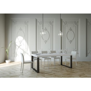 Console Elettra avec structure anthracite - Console extensible 90x40/196 cm Elettra Small Premium Chêne Naturel avec structure anthracite