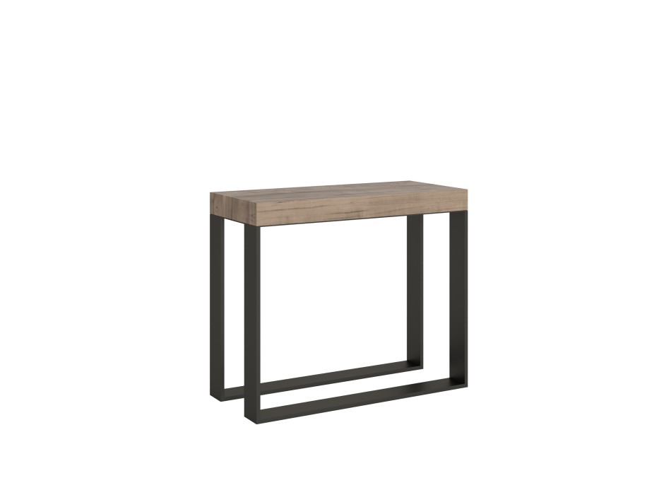 Console Elettra avec structure anthracite - Console extensible 90x40/196 cm Elettra Small Premium Chêne Naturel avec structure anthracite