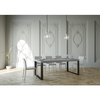 Console Elettra avec structure anthracite - Console extensible 90x40/300 cm Elettra Premium Chêne Naturel avec structure anthracite