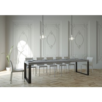 Console Elettra avec structure anthracite - Console extensible 90x40/300 cm Elettra Premium Chêne Naturel avec structure anthracite