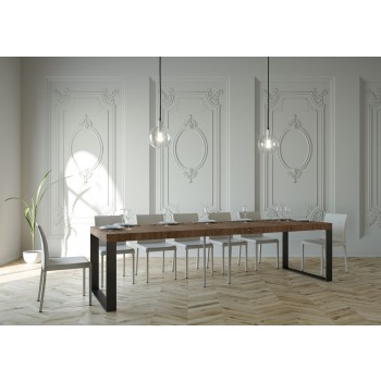 Console Elettra avec structure anthracite - Console extensible 90x40/300 cm Elettra Premium Chêne Naturel avec structure anthracite