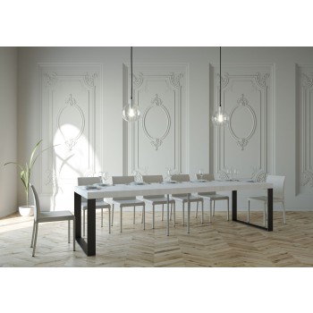 Console Elettra avec structure anthracite - Console extensible 90x40/300 cm Elettra Premium Chêne Naturel avec structure anthracite