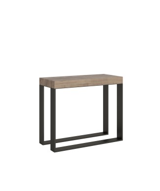 Console Elettra avec structure anthracite - Console extensible 90x40/300 cm Elettra Premium Chêne Naturel avec structure anthracite