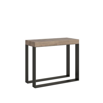 Console Elettra avec structure anthracite - Console extensible 90x40/300 cm Elettra Premium Chêne Naturel avec structure anthracite